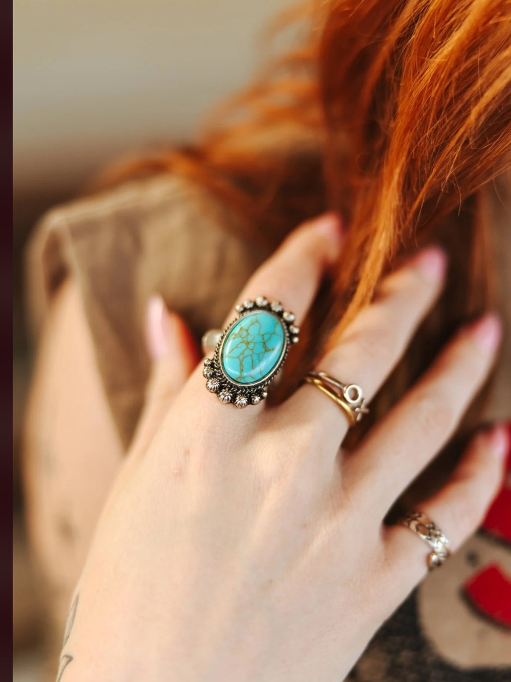 Aqua Stone Stretch Ring